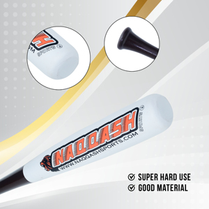 Batte d'entraînement pour baseball et softball, utilisable d'une seule main, en bois d'érable professionnel, taille 24 pouces/20 oz, barillet de 2,25 pouces, par Naqqash - Product Image 4