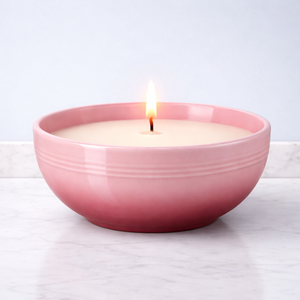 Sunset Blush Ceramic Candle Vessel Wide Bowl Smooth Glaze Heat Resistant Durable Reusable Elegant Home Fragrance Decor - Product Image 5