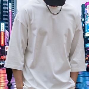 T-shirt ample à manches longues surdimensionné pour hommes avec impression DTG de logo personnalisé Vintage 100% coton pour hommes - Product Image 2