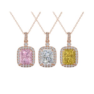 Glace Pilée Cubique Zircone Femmes Bijoux 925 Argent De Luxe Halo Pendentif Collier Accessoires De Bijoux Destiny Bijoux - Product Image 6