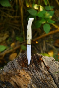Pocket <b>Knife</b> Stainless Steel Straight Edge Drop Point Blade <b>Bone</b> <b>Handle</b> Folding EDC Camping Outdoor Industrial OEM - Product Image 3