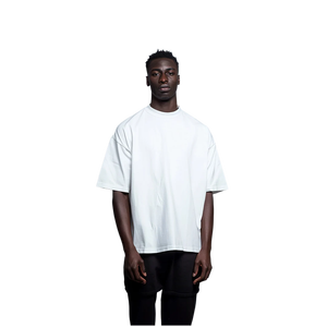 T-shirt ample en coton blanc de qualité supérieure, 300 GSM, col rond, manches courtes - Product Image 1