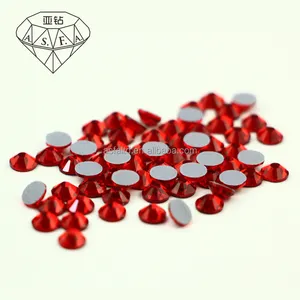 ASFA115 Light Siam Hot Fix Rhinestones High Quality Iron and Glass Stones with Good Glue for Nails Garment DIY