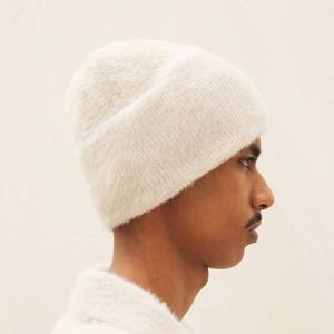 Custom Logo Design Mohair Beanies Soft Mohair Beanies Warm Knit <b>Winter</b> Hat Mohair Beanies - Product Image 5