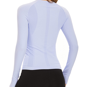 Camiseta de Yoga de Alta Calidad para Mujer, Color Sólido, Moda, Manga Larga, Transpirable, Ropa Deportiva para Correr, Camiseta de Yoga - Product Image 2