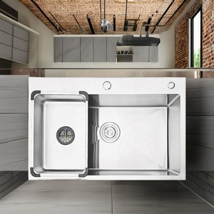 Évier de cuisine rectangulaire à cuve unique de haute qualité, fabriqué à la main au Vietnam, en acier inoxydable 304, design moderne, finition satinée brossée - Product Image 3