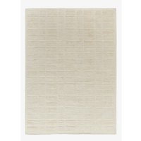 Tapis de zone minimaliste en grille ivoire, géométrique moderne, tufté à la main, neutre, pour salon et chambre, style artisanal, décoration de sol pour la maison