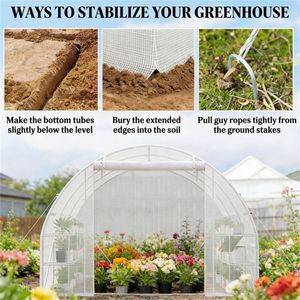 Serre tunnel agricole blanche pour la culture des plantes - Product Image 3
