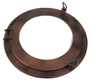 Espejo de ojo de buey de estilo antiguo, espejo de pared de lujo de latón náutico, espejo de ojo de buey de metal con acabado antiguo a bajo precio - Product Image 1