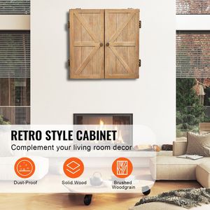 Set di Tavolo da Dardo in Legno Massello con Mobiletto e Tabellone Segnapunti, Accessori Inclusi, Elegante Arredamento per Soggiorno con Funzione E - Product Image 5