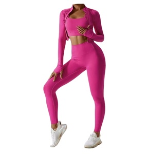 Conjuntos de Yoga Transpirables de Secado Rápido, Ropa Deportiva de Gimnasio para Mujer, Material de Alta Calidad, Logotipo Personalizado, Conjuntos de Ropa de Yoga - Product Image 1