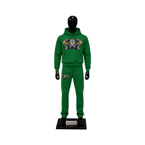 Custom <b>Green</b> Graphic Printed Hoodie <b>Tracksuit</b> <b>Men</b> Streetwear Hooded Sweatshirt Jogger Pants Set Wholesale Casual Sportswear - Product Image 1