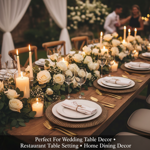 Plato de lujo tejido a mano de ratán marrón, manteles individuales de ratán duraderos para decoración de mesas de boda, manteles individuales para mesas de comedor de restaurantes. - Product Image 5