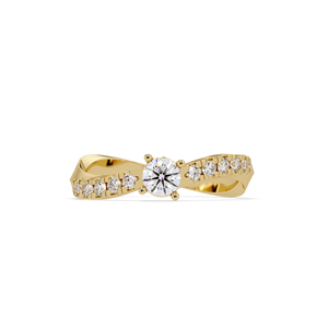 Anillos de lujo con diamantes cultivados en laboratorio de corte redondo de 0.25 ct, oro puro de 14k, joyería fina personalizada, anillos recién llegados, anillo de joyería personalizada. - Product Image 2