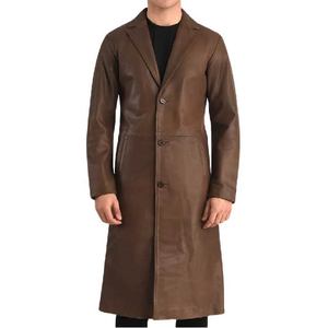 Gabardina de un Solo Pecho Marrón para Hombre, Abrigo Largo Elegante, Ropa de Invierno Premium, Diseño Duradero, Moderno y Elegante 2026 - Product Image 1