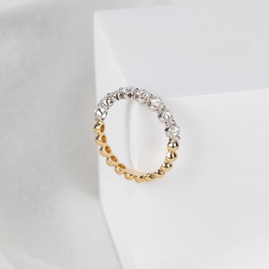 Anillo de Boda de Media Eternidad con Diamantes Cultivados en Laboratorio, Oro de 14K, Anillo Apilable Minimalista con Diamante Flotante de Una Sola Punta, Regalo Nupcial - Product Image 6