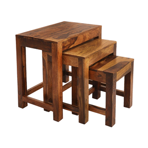 Solid Wood <b>Nesting</b> <b>Tables</b> Set of <b>3</b>, Handmade Wooden Side <b>Tables</b> in Different Sizes for Living Room, Bedroom and Home Furniture - Product Image 5