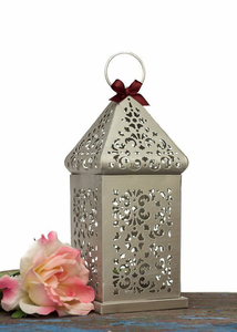 <b>Silver</b> Glass <b>Lantern</b> Modern Metal Candle Holder Contemporary Home Decor Luminous Elegance - Product Image 6