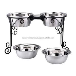Cuencos para mascotas de acero inoxidable de primera calidad con soporte de metal para opciones de comida y agua al por mayor a los mejores precios del proveedor - Product Image 1