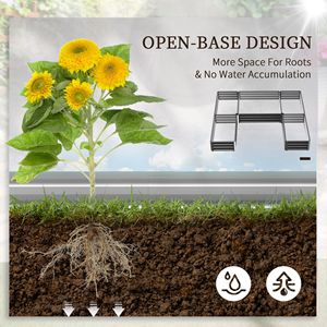 Set of 5 Large Gray 8x8x1ft Steel Raised Garden Beds 8x8x1ft Metal <b>Planters</b> for Outdoor Plants <b>Vegetables</b> Flowers Herbs - Product Image 5