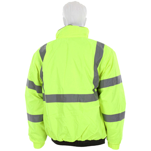 High Visibility Safety <b>Jacket</b> With Reflective Strips Custom Design Outdoor Workwear For All Seasons - Product Image 4