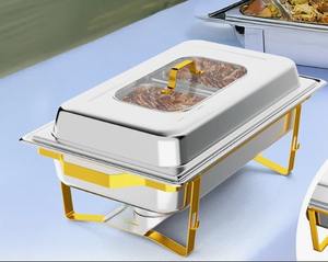 Recipiente para calentar comida tipo buffet rectangular de acero inoxidable de 9.5 Qt con calidad de restaurante al mejor precio - Product Image 1