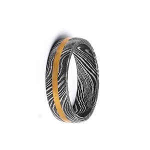 Anillo de Acero de Damasco Hecho a Mano, Joyería Artesanal Tradicional para Aniversario de Bodas y Regalo - Product Image 5