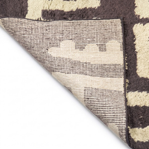 Alfombra de Lana con Motivos Damasco Desgastados en Gris Malva y Marfil, Ecológica, Antideslizante, Moderna, para Sala de Estar, Interiores de Hotel - Product Image 5