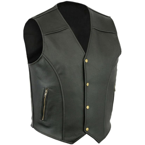 Gilet en cuir professionnel pour motards, personnalisable avec logo, gilet de moto en cuir véritable, fournisseur en gros OEM ODM - Product Image 4