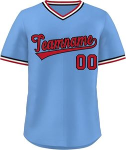 Camiseta de béisbol personalizada con nombre y número cosidos, camisetas atléticas con cuello en V estilo Hip Hop para hombres, mujeres y jóvenes - Product Image 1