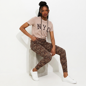 Mink Cotton Leopard Print T-Shirt Wholesale Women's Crew Neck 100% Cotton Relaxed Fit Quick Dry Women's Printed Shirts - Product Image 6