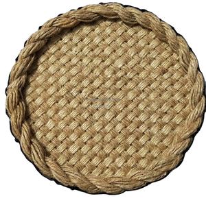 Ensemble de sous-verres en jute marron naturel et écologique fait à la main Ensemble de sous-verres en bordure de corde moderne tissé à partir de fibres naturelles pour toutes les occasions - Product Image 2