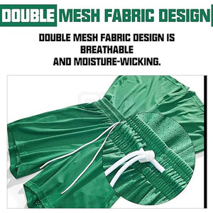 Shorts de sport en mesh, tissu respirant, coupe confortable et extensible, idéal pour l'entraînement, la course à pied et le fitness. - Product Image 4