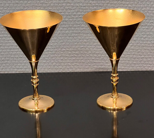 แก้วไวน์วินเทจลายนูน แก้ววิสกี้ตกแต่ง แก้วโลหะคลาสสิกสำหรับบาร์ที่บ้าน งานปาร์ตี้ ตกแต่งโต๊ะ - Product Image 4