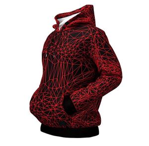 Sudadera Unisex de Punto Casual en Rojo y Negro, 100% Algodón Transpirable, Corte Regular, para Invierno, con Bolsillo, Servicio OEM, Ecológica - Product Image 3