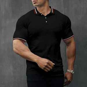 เสื้อเชิ้ตแขนสั้นผู้ชาย ผ้าถักระบายอากาศ ซิปปักลาย ลำลอง กอล์ฟ ทรงสมาร์ทฟิต สวมใส่สบาย แห้งเร็ว - Product Image 2