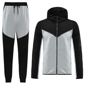 Nouveau design – Survêtements de football à manches longues vierges avec capuche, qualité thaïlandaise, fermeture éclair intégrale, pour hommes - Product Image 3