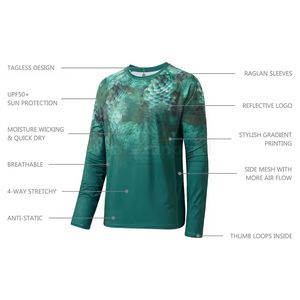 Camisa de Pesca Superior de Manga Larga para Hombre, Transpirable, de Secado Rápido, con Protección UV, Ligera, para Pesca al Aire Libre - Product Image 3