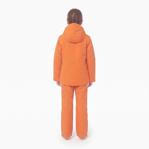 Traje de esquí impermeable naranja para niñas HAWK EYE con capucha, cierre de cremallera, aislamiento sintético, ropa para la nieve al aire libre - Product Image 2