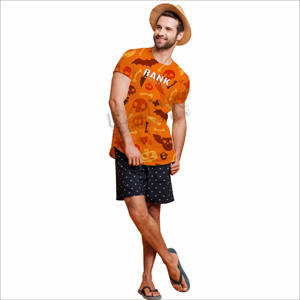T-shirts pour hommes 100% coton, respirants, imprimés, coupe ample, style streetwear, en promotion. - Product Image 1