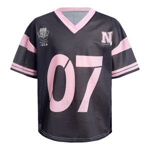 Maillot de sport pour femme Amazing Athlete, noir, en mesh, col en V, manches courtes, numéro 23, respirant, coupe ample, style sportif - Product Image 6