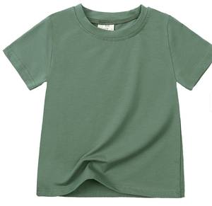 Camiseta de Verano para Niños Pequeños, Cuello Redondo, Algodón Sólido, Manga Corta, Tejida, Antiencogimiento, Color Caramelo, Personalizada - Product Image 4