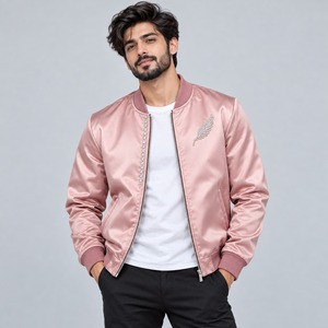 Mens Designer <b>Rhinestone</b> Satin <b>Jacket</b> Premium Shiny Crystal Decoration Stylish Bomber Coat Fashion Hip Hop Streetwear Luxury - Product Image 4