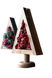 DESSOUS DE L'ARBRE DE NOËL DÉCORATION ÉCOLOGIQUE CADEAU FAIT À LA MAIN Arbre en bois ornemental Fabriqué en cerisier un arbre pour toute saison - Product Image 2