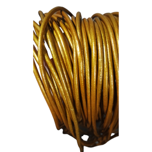 Cordón de Cuero Plano Dorado Metálico para Hacer Joyas, Manualidades, Cuerda de Cuero para Pulseras, Collares y Accesorios, en Rollo - Product Image 3