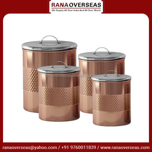 Premium Quality Copper Storage Container With Steel Lid Elegant Design for <b>Tea</b> <b>Coffee</b> & <b>Sugar</b> Available in Multiple Sizes - Product Image 5