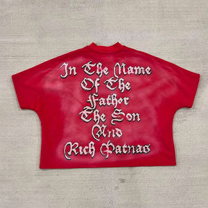 Camiseta Extra Grande de Algodón Ecológico de Alta Calidad de 220 g para Hombre, Cómoda y Elegante, con Impresión Personalizada en Relieve y Logotipo en la Parte Delantera - Product Image 2