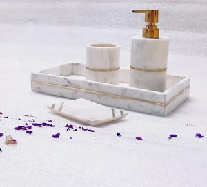 Styling upscale bathroom decor designer bathroom <b>set</b> vanity counter top organiser sophisticated bathroom accessories premium <b>set</b> - Product Image 3