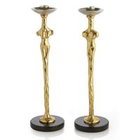 Support de bougie décoratif en forme de palmier doré fait main, porte-bougie conique pour décoration de table à la maison