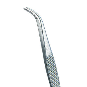 Pince à épiler de précision à pointe dentelée incurvée en acier à haute teneur en carbone, durable pour la manucure, usage domestique et commercial - Product Image 3
